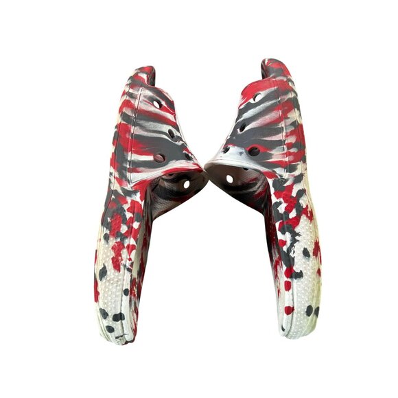 Mens Size 12 Red & Black Marbled Foam Slip-On Sandals - Picture 5 of 8